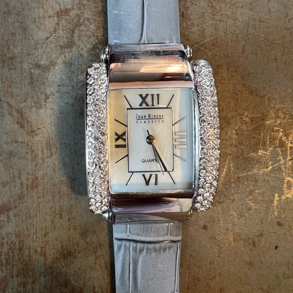 Joan Rivers Watch w/Crystals & Interchangeable Leather Bands - Picture 2 of 4